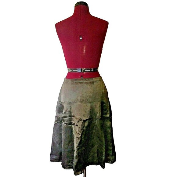 Banana Republic A Line Skirt Brown Women Lined Linen Blend Size 2 - Picture 2 of 12